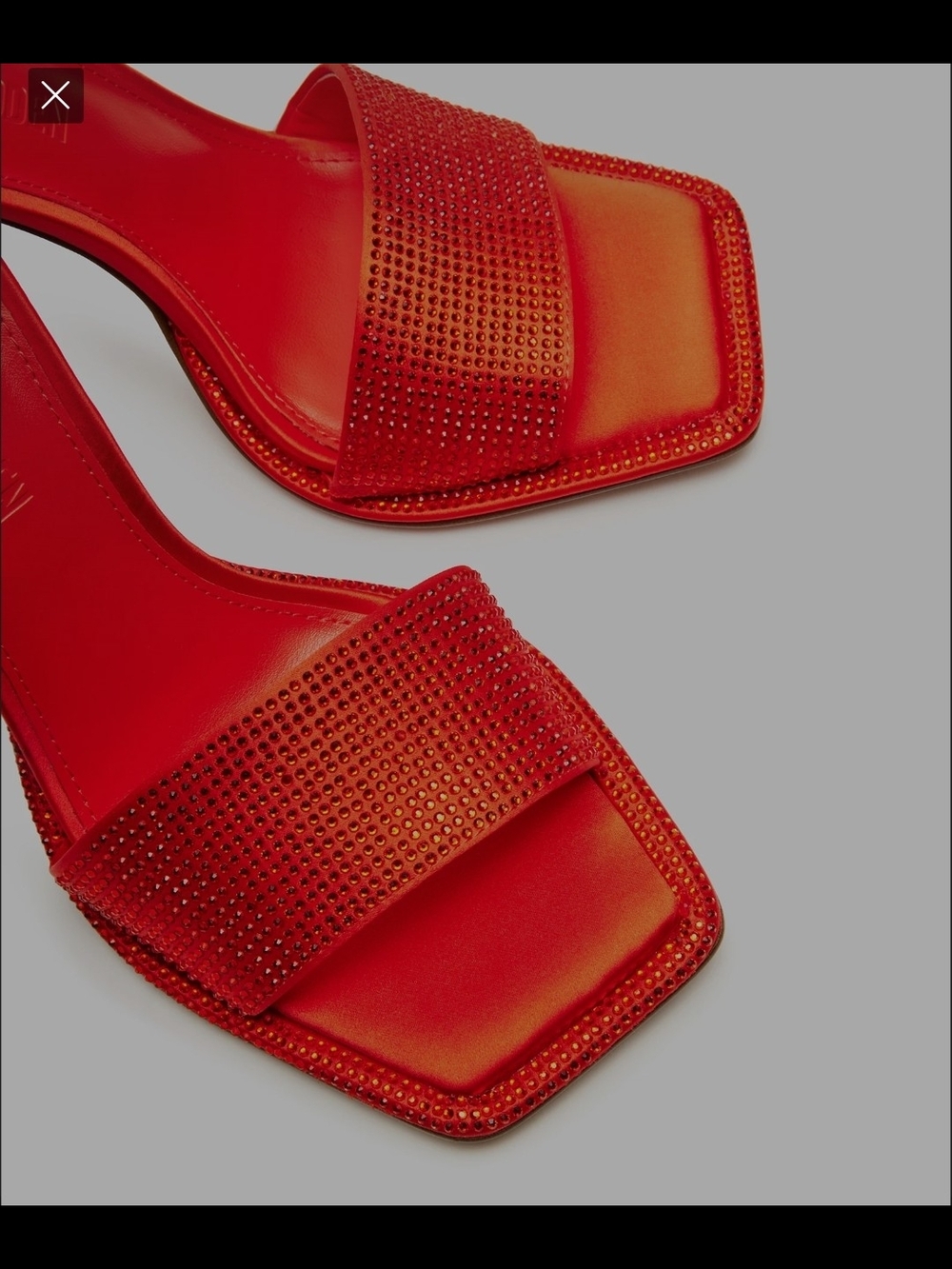 Steve Madden Yara Orange Embellished Slide Sandals - Picture 3 of 6